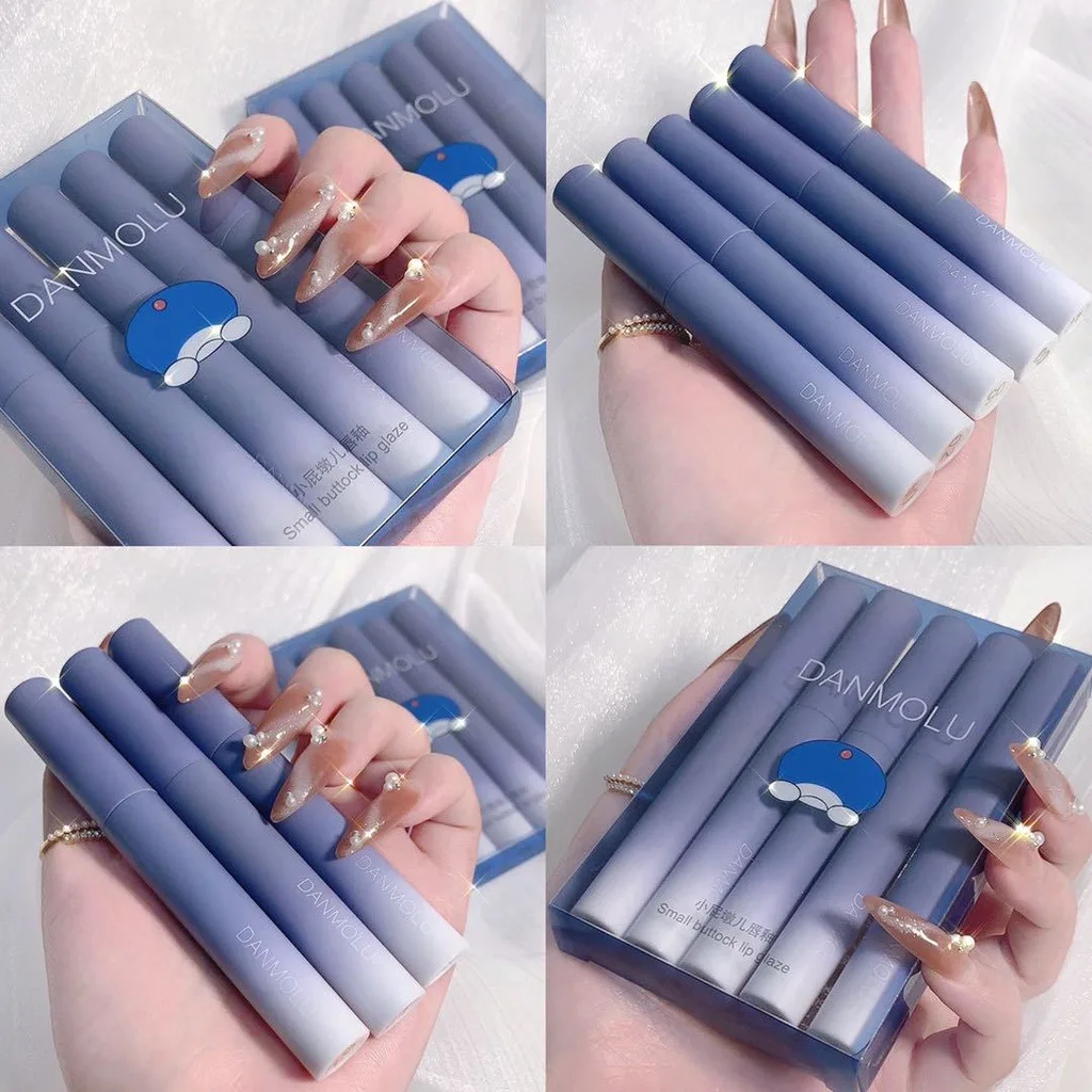 Lipstick Set 5 Colors Matte Long Lasting Waterproof Non-Stick Cup Lip Glaze Not Easy To Fade Red Lips Lip Tint Cosmetic Makeup Af5fda6fa06024016baa5bfa8ceb213c1V