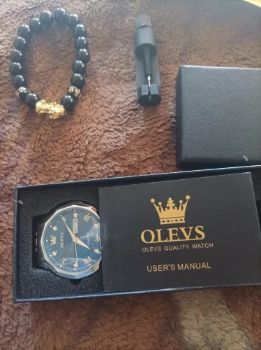 OLEVS Men's Watches Rhombus Mirror Original Quartz Watch photo review