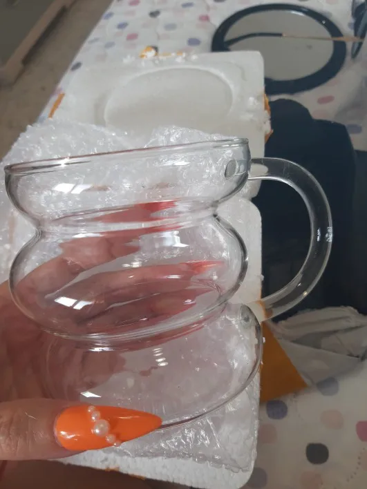 High Borosilicate Glass Coffee Cup Transparent Milk Mug Heat Resistant Breakfast Oatmeal Cup Party Juice Tea Cups photo review