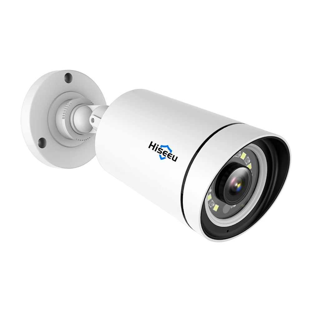 Hiseeu 4K 8MP POE IP Camera Outdoor Color Night Vision 2-Way Audio ONVIF