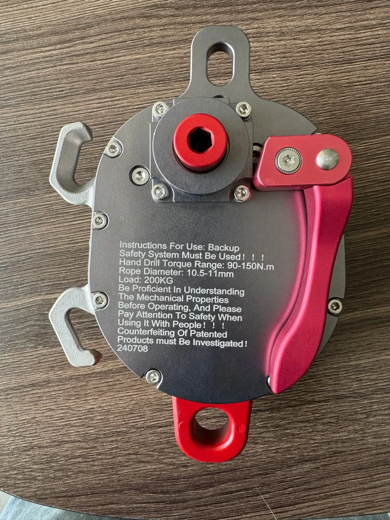 Ascending Descender 200KG Fall Protection Arrester Hand Drill Driven Electric Hoist Rock Climbing Aerial Lifesaving Equipment