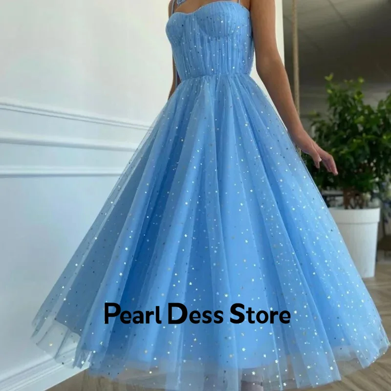 

Lavender purple one piece bridesmaid dress, cocktail evening dress, blue medium length dress, starry fabric