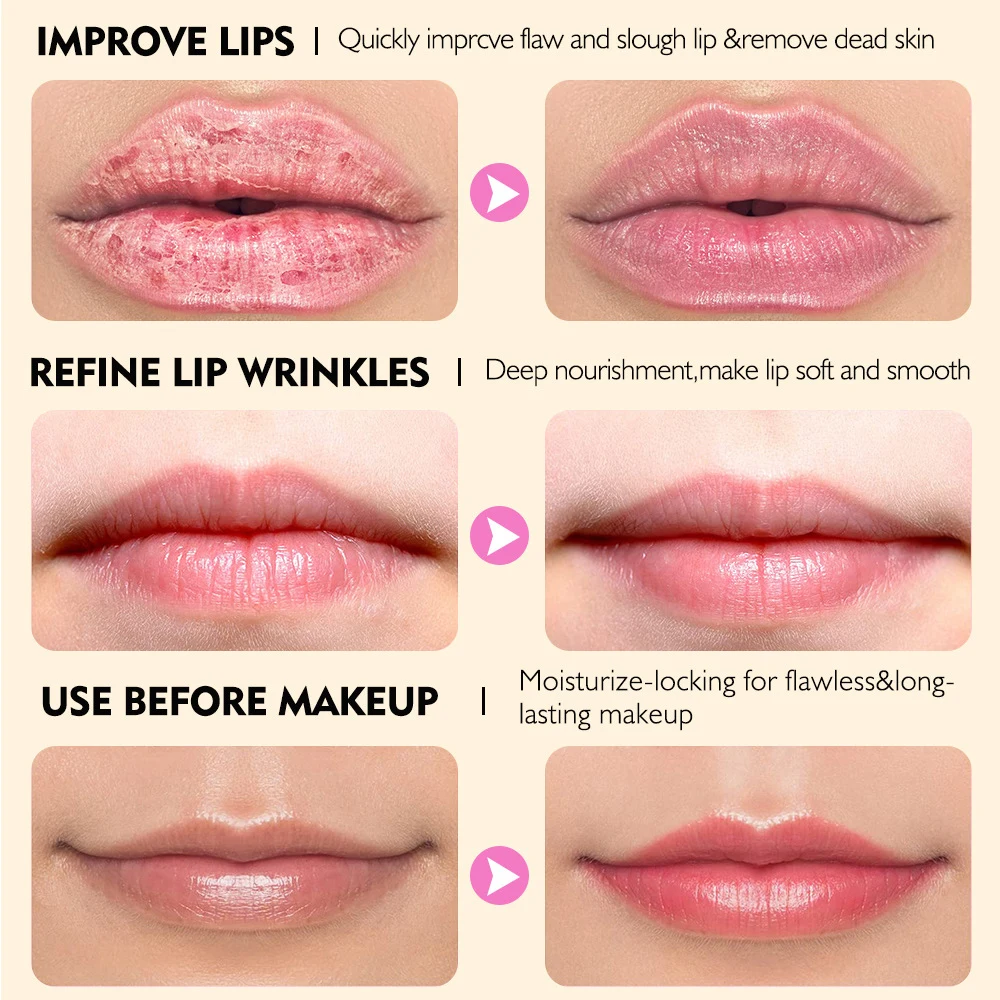 مقشر الشفاه المقشر للبشرة الميتة والترطيب المغذي و...