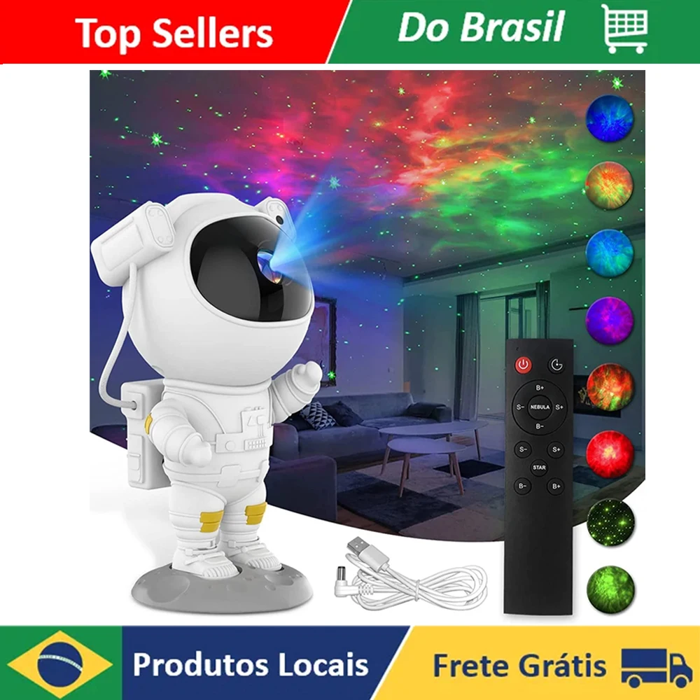 2023 Galaxy Star Projector Starry Sky Night Light Astronaut Lamp Home Room Decoration Bedroom Decorative Luminaires Gift