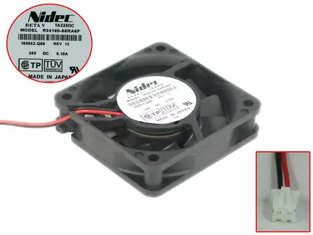 

Nidec R34150-55RA6F DC 24V 0.1A 60x60x15mm 2-Wire Server Cooling Fan