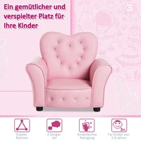 Anajqaqia 59x41.5x49cm Canapé pour enfants, fauteuil pour enfants, fauteuil en mousse avec pieds en bois massif pour chambres d'enfants, rose 2