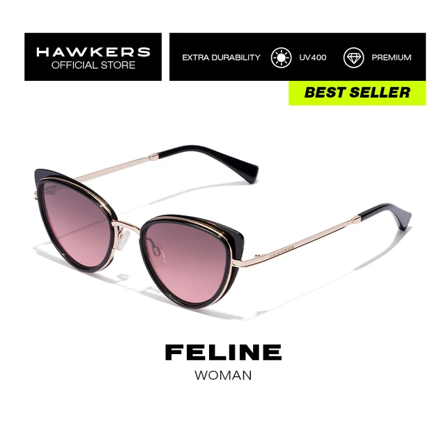 HAWKERS Gafas de sol Black Wine FELINE para mujer, femenino. Proteccion  UV400. Producto oficial diseñado en