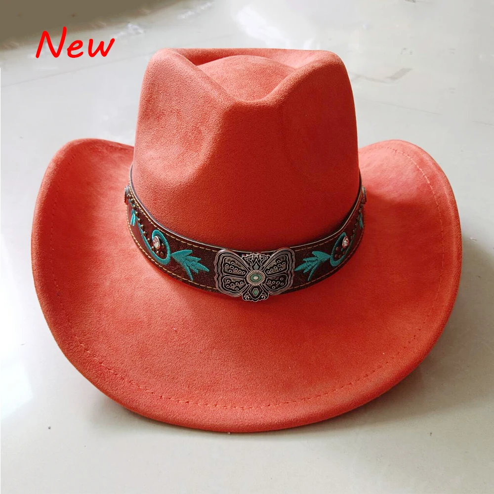 Suede big water drop cowboy hat 23 colors small brim top hat unisex suede jazz western cowboy ковбойская шляпа