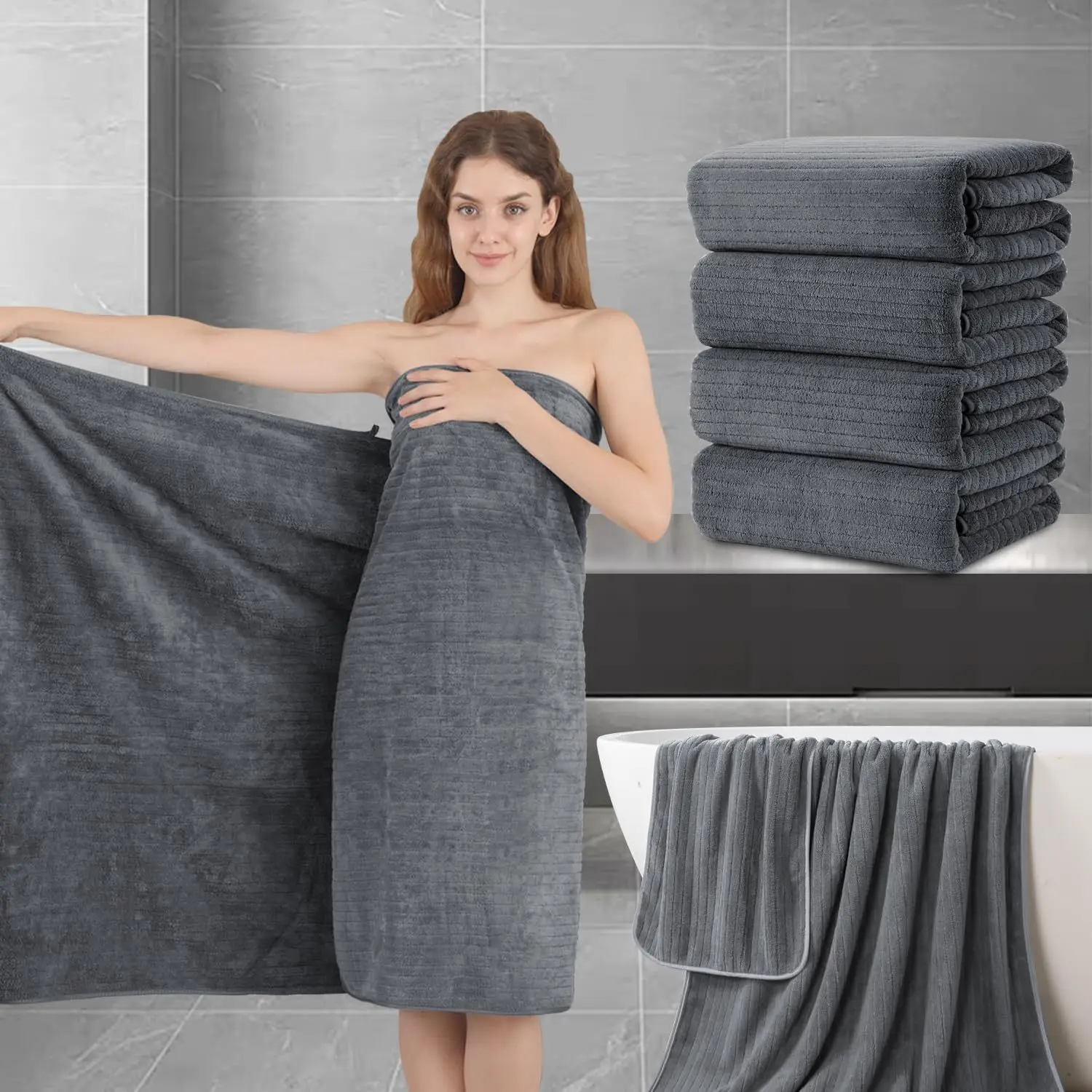 Oversized Microfiber Bath Towels 1