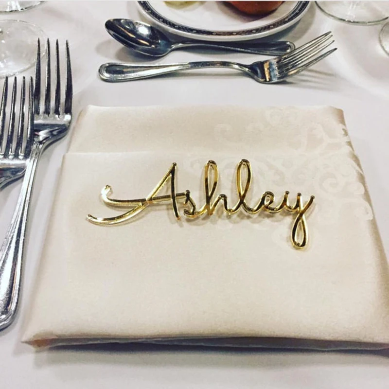 Personalized Wedding Place Table Cards Laser Cut Names Guest Names Weddings Place Cards Laser Cut Name Signs Place Settings Brid