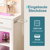 Туалетный столик с подсветкой, туалетный столик с зеркалом, туалетный столик с держателем для фена и USB/сузнецы — изображение 6