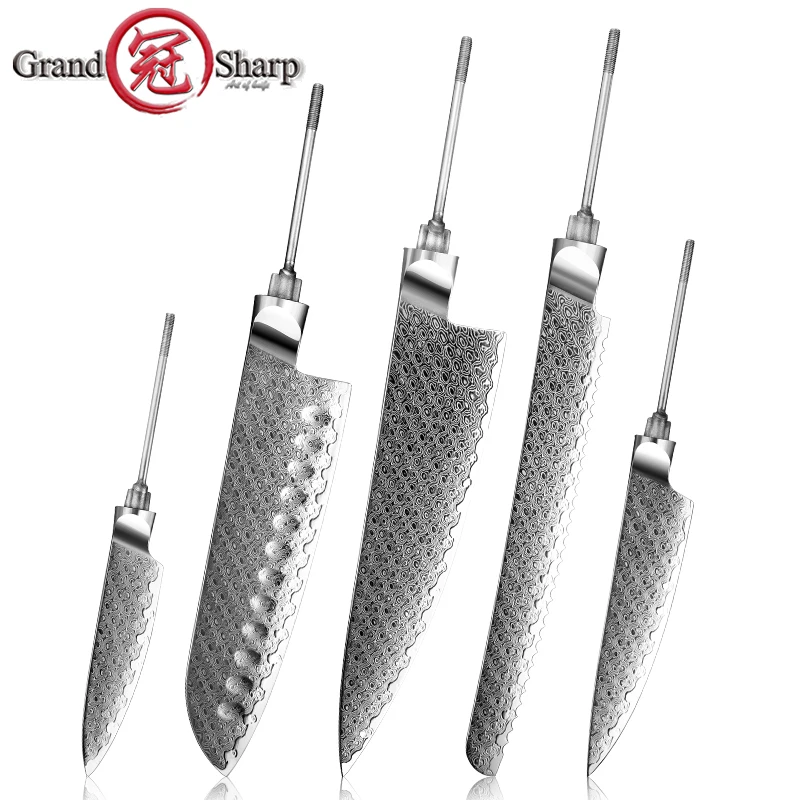 

GRANDSHARP Kitchen Knife Blank Blade DIY 67 Layers Damascus Steel VG10 Razor Sharp Tools High Hardness Fish Meat Cutlery Cooking