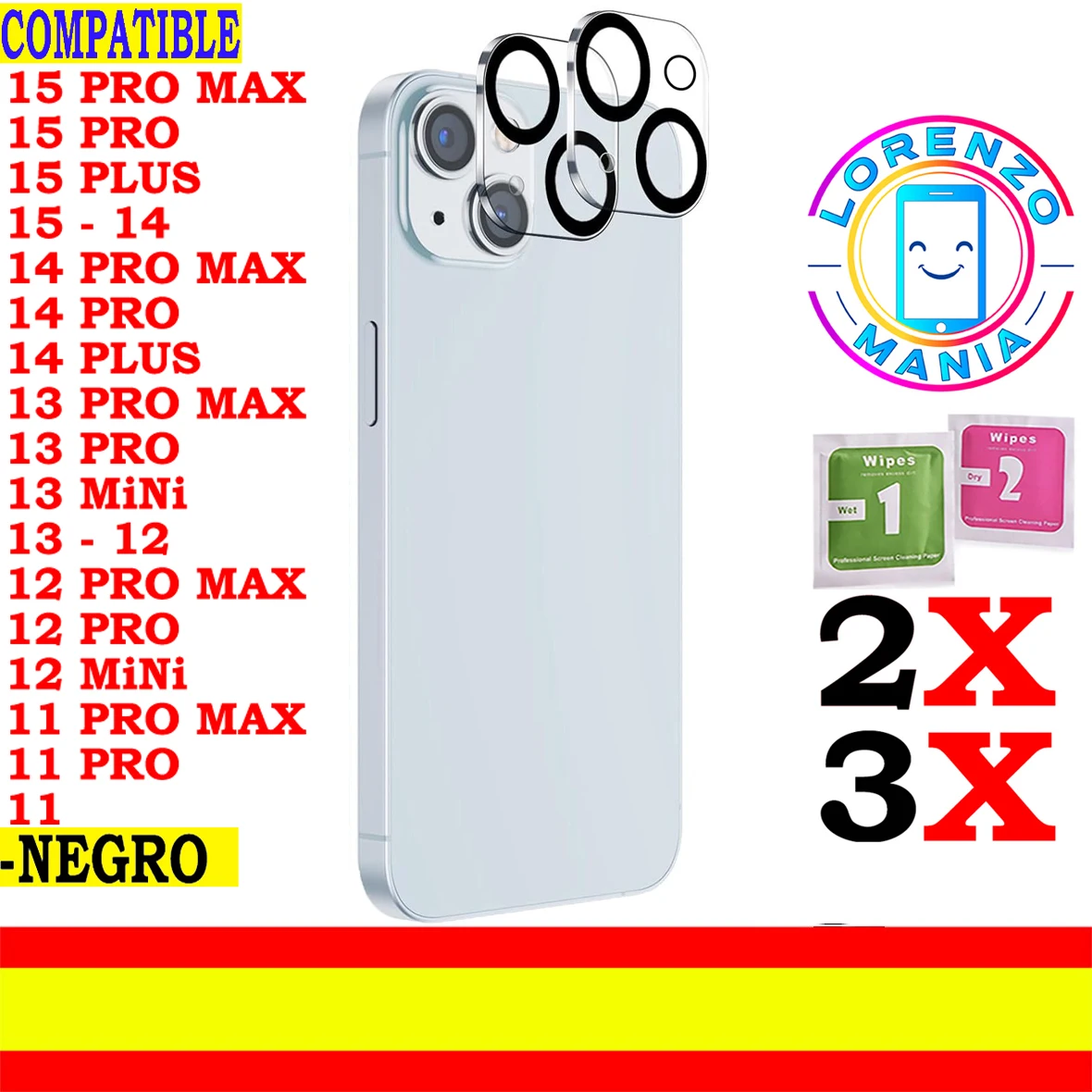 Protezione Dell'Obiettivo Della Fotocamera Posteriore Compatibile Apple Iphone 15 Pro Max, 15 Pro, 15 Plus, 15, 14 Pro Max, 14 Pro, 14 Plus, 14, 14, 1