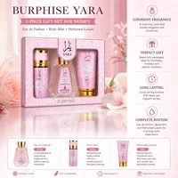 BURPHISE YARA Coffret Cadeau Parfum Femme 3 Pièces – Eau de Parfum 50ml + Brume Parfumée 88ml + Lotion Corps 88g – Senteur Florale Gourmande Longue Tenue – Idée Cadeau Luxe Femme 3