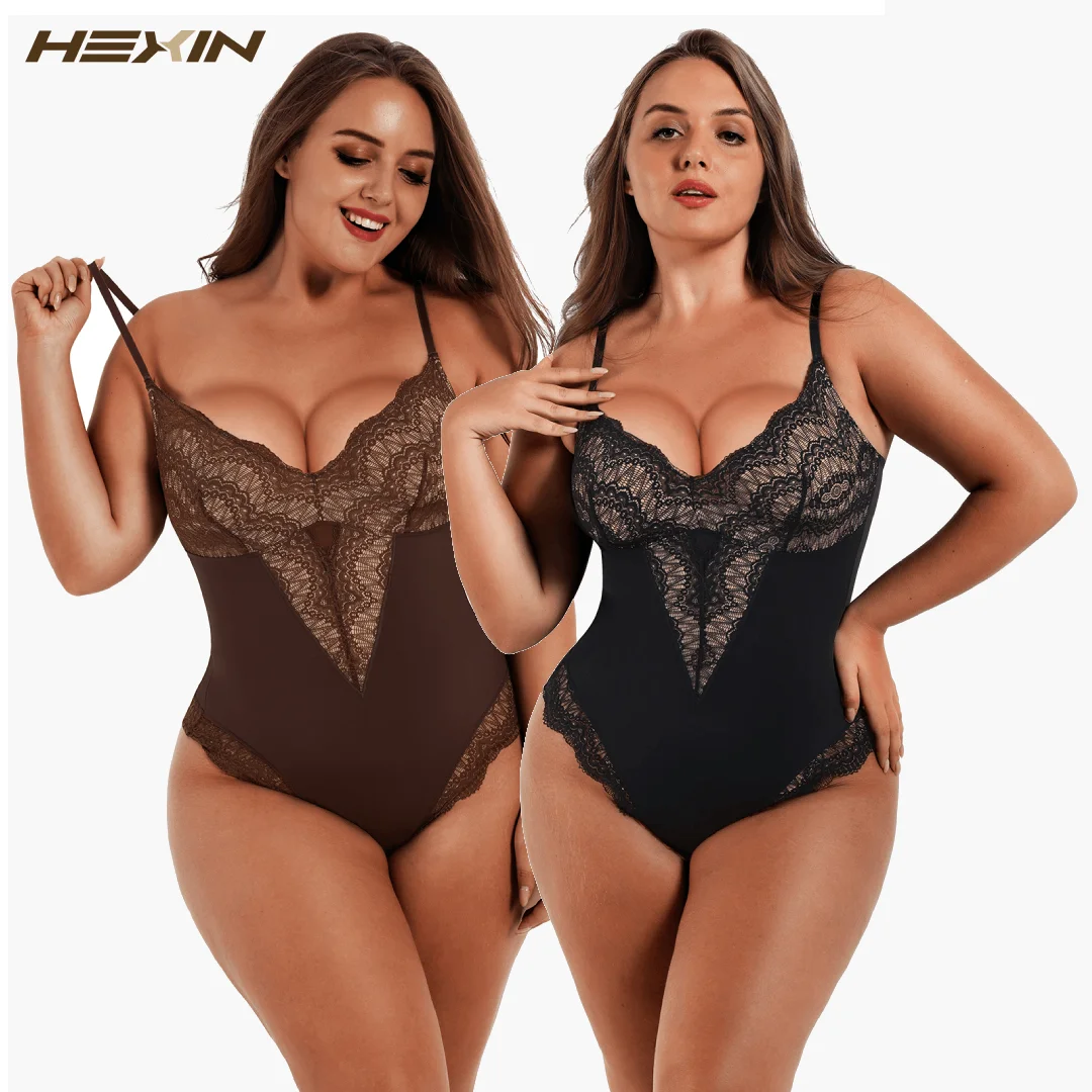 Lace Shapewear Bodysuit Corset Backless Body Shaper Open Crotch