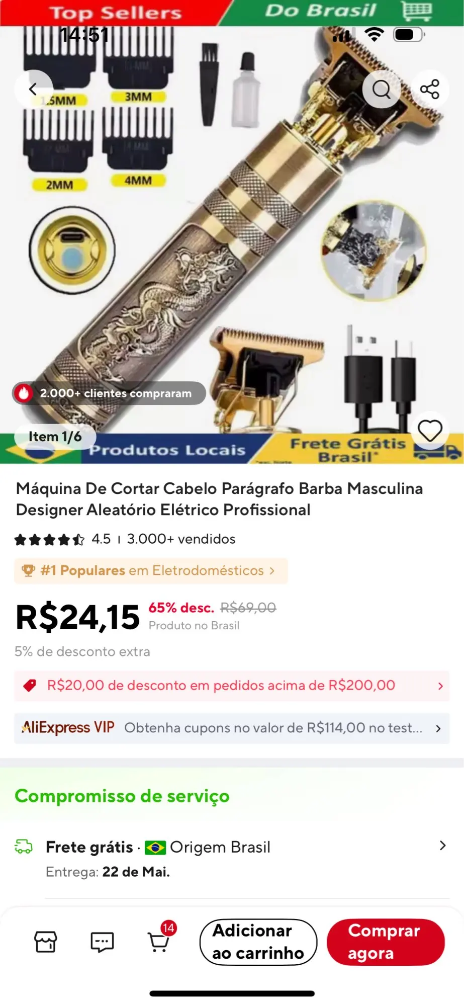 Máquina De Cortar Cabelo Parágrafo Barba Masculina Designer Aleatório Elétrico Profissional photo review