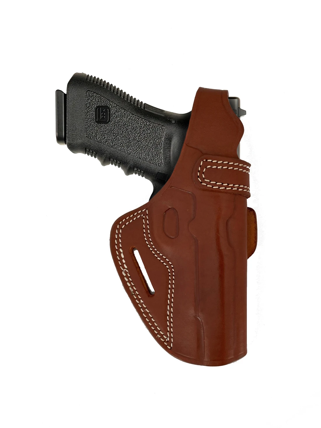 Leer Pistool Holster Voor Glock 43 43X Ruger SR22 Echte Snelle Tekenen Met Band Owb Buiten De Taille Band Carry pistol Pouch Wapen