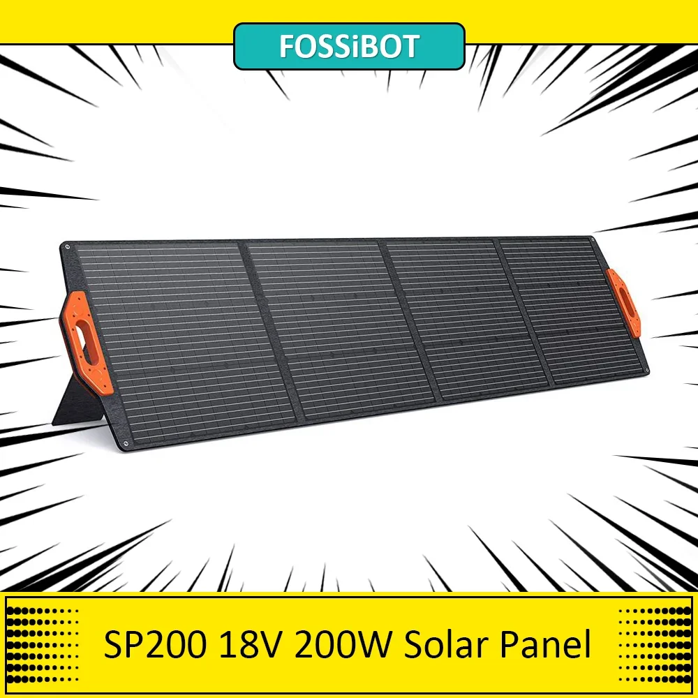 Pannello Solare Pieghevole Fossibot Sp200 18V 200W Con Maniglia Magnetica, Efficienza Del 23.4%, Centrale Elettrica Con Supporto Regolabile Impermeabi