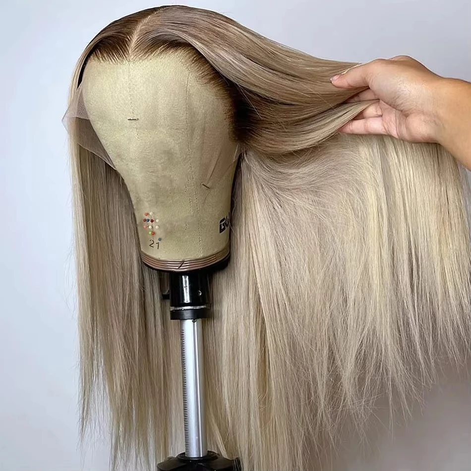 Bone Straight HD 30 36 Inch P18 613 Highlight Blonde 13x4 Lace Front Human Hair Wigs 13X6 Lace Frontal Remy Hair Wig Melodie