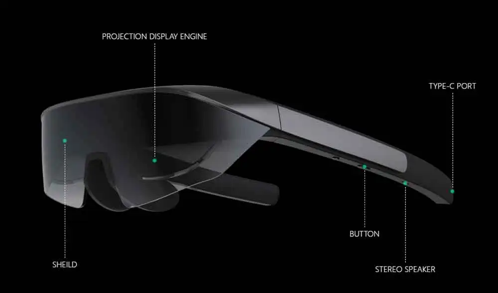 Newest Em3 Stell Ar Smart Glasses Hd 3meters 120 Inches 3d Game Viewing