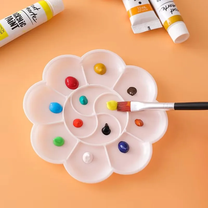 Plum Blossom Acrylic Palette for Watercolor Chinese Painting DIY Art Supplies for Students Artists 11cm