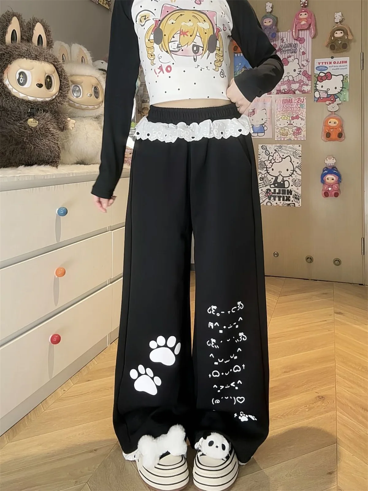 855521-40547d.jpg Black Cargo Plaid Pants Women Casual Punk Pants Gothic Pencil Harajuku Cool Trousers Fashion Hip Hop Loose Girl Pants Femme - Image 1