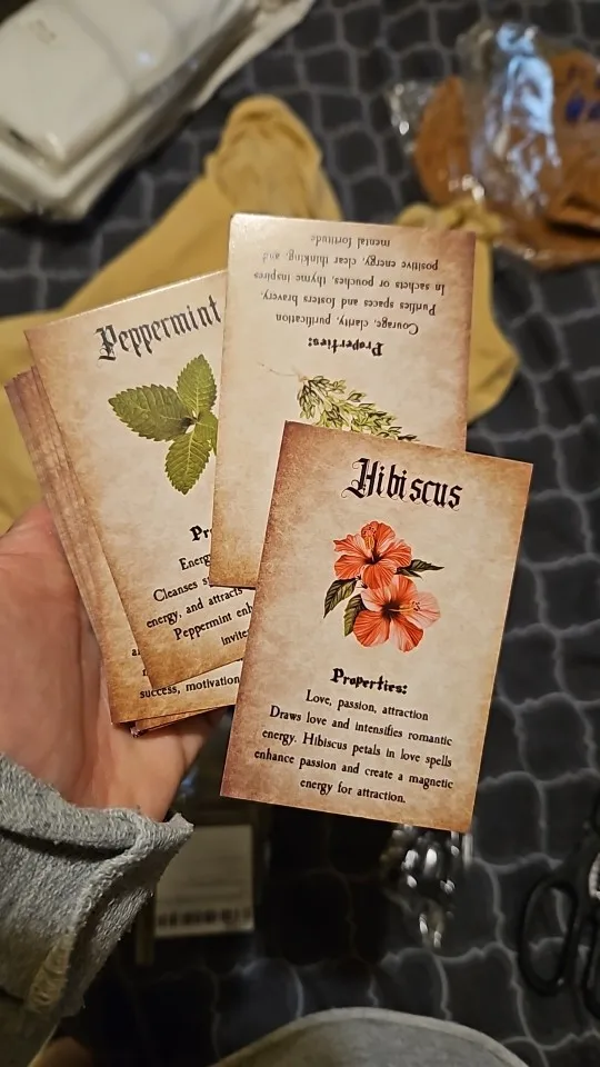 20pcs Plant Herbal Cards With Botanical Illustrations Herb Infomation For Apothecary Journal,mystical Decor,witchcraft Herb Card photo review
