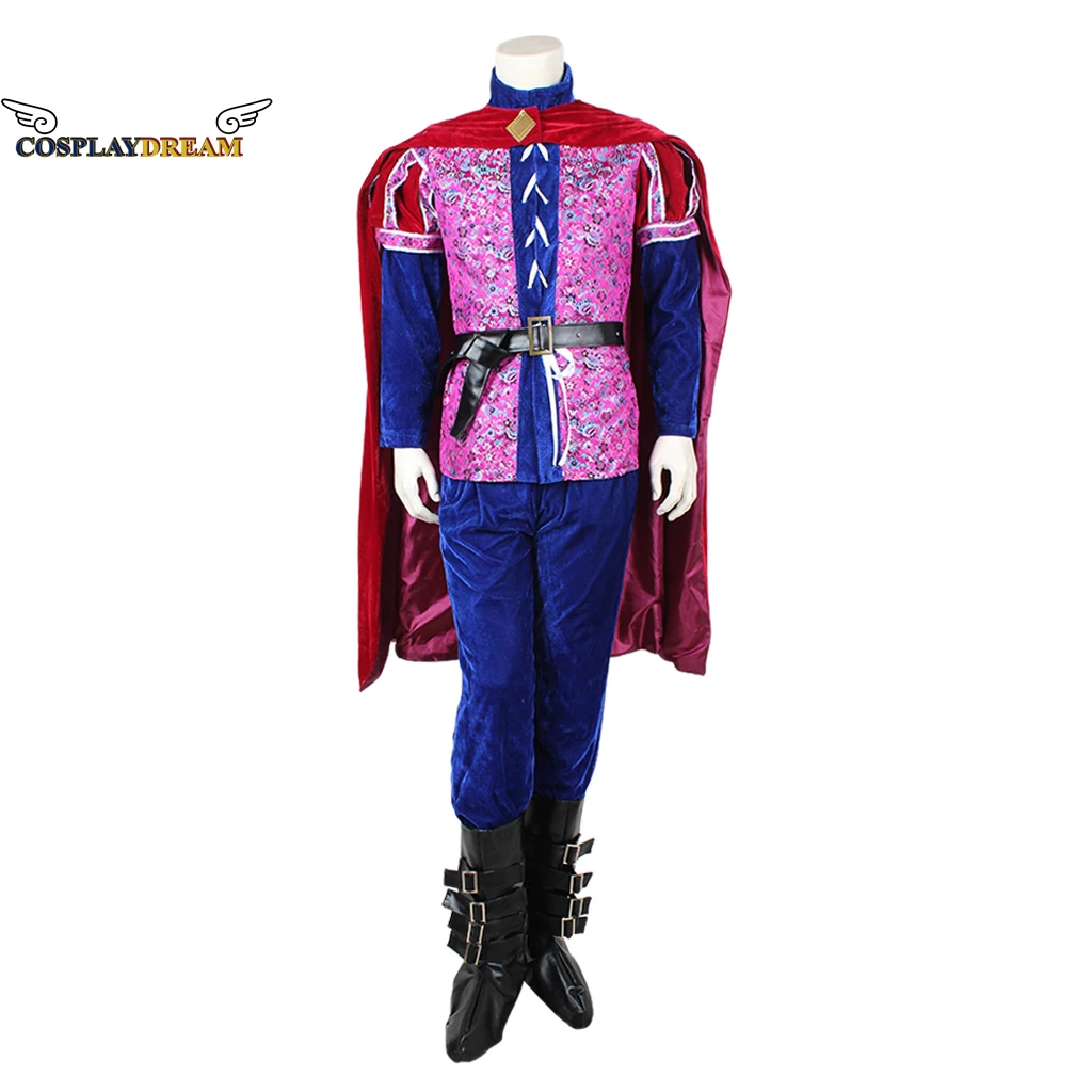 

Once Upon a Time Prince Cosplay Costume Prince Cosplay Outfit Full Set Mens Medieval Velvet Red Blue Suit Halloween Party Costum