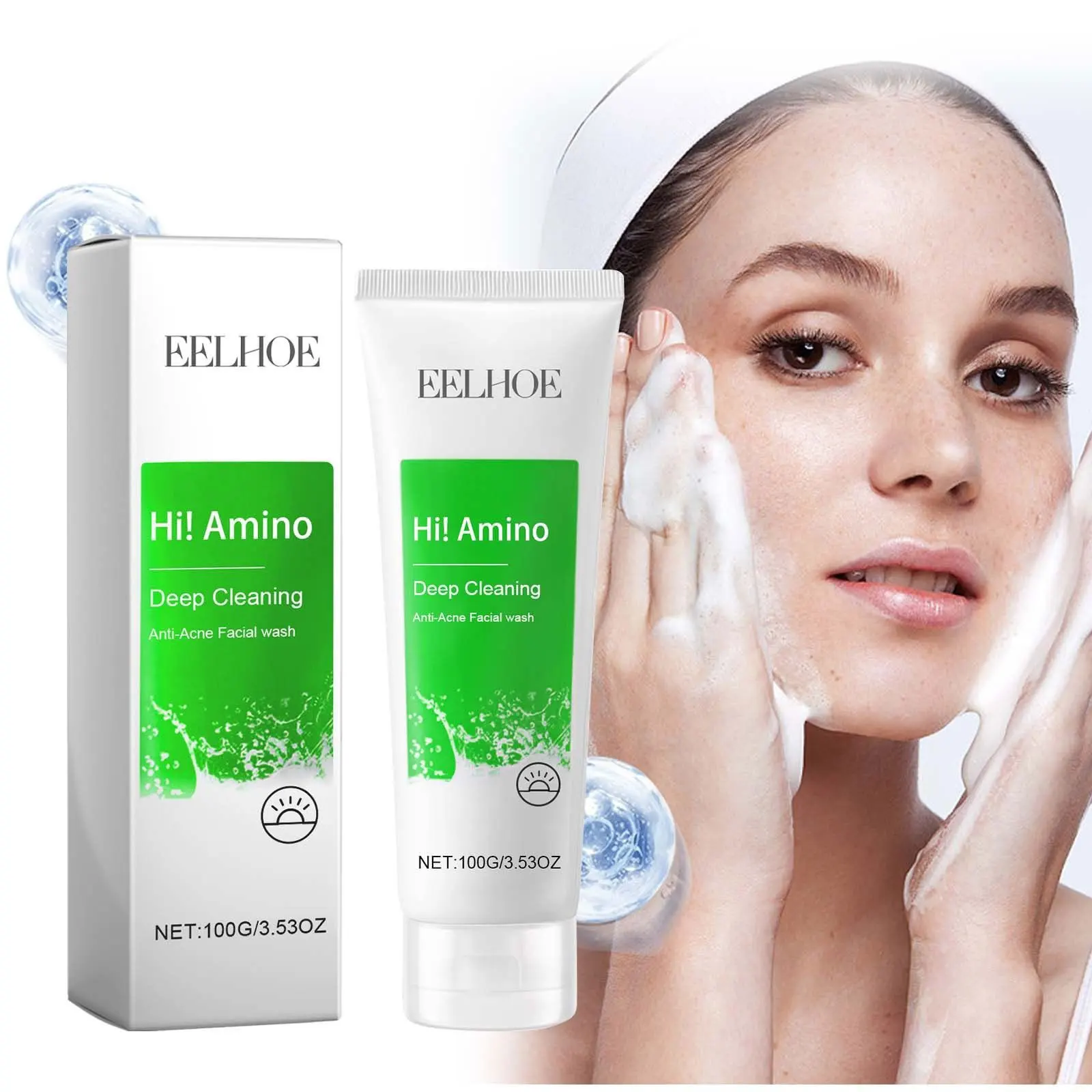 Facial Wash Cleanser Deep Cleansing Oil Control Moisturizing Remove Blackheads Shrink Pores A-cne Treatment Face Wash Foam 100g 3