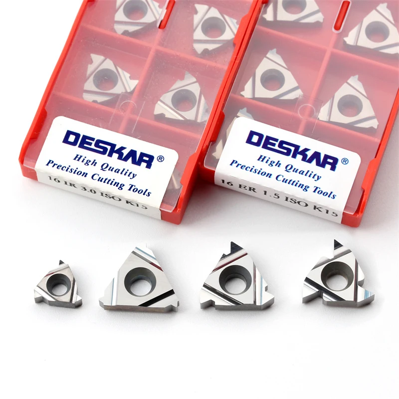 

10PCS DESKAR 16ER 16IR AG55 AG60 11ER 11IR 1.0ISO 1.5ISO A55 A60 K15 CNC Lathe Cutter Threading Turning Tools For Aluminum