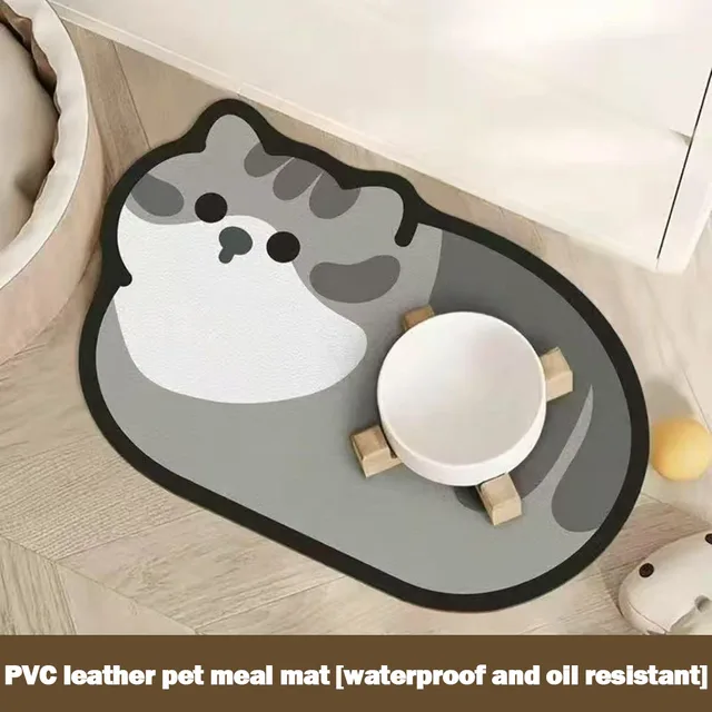 Pet Feeding Mat Waterproof Placemat for Dog & Cat Food & Water Bowls Quick-Dry Rubber Backing 4