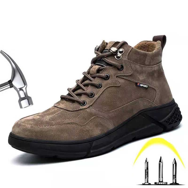 2023 Winter Leather Steel Toe Safety Shoes Soft And Comfortable Work