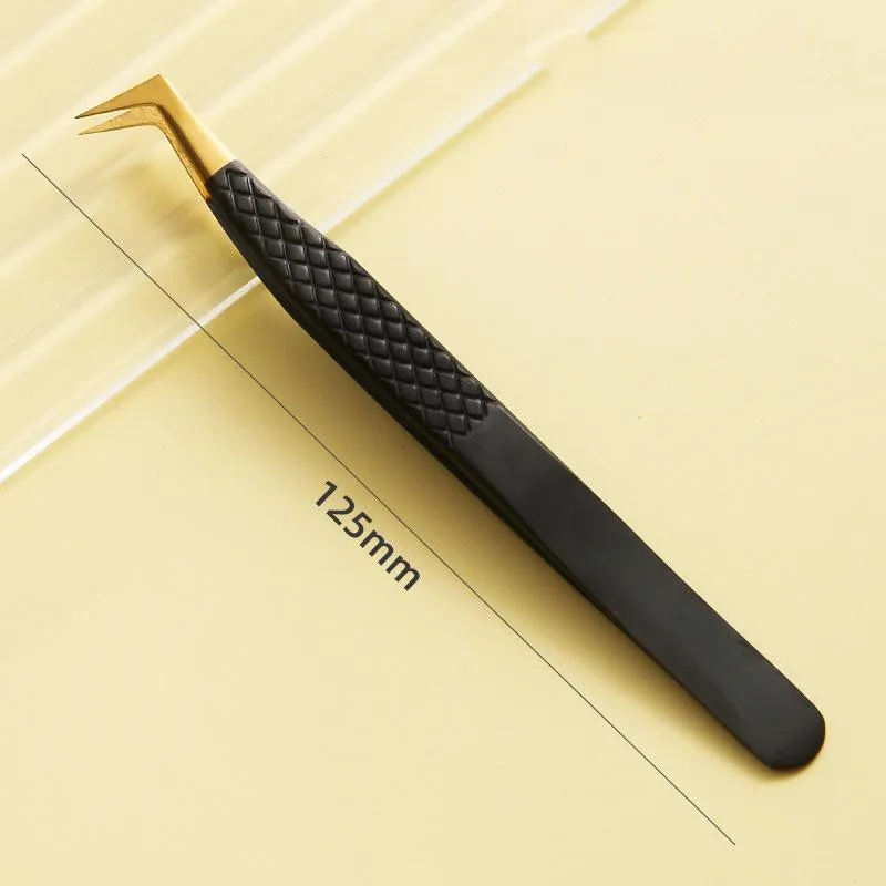 False Eyelash Tweezers For Fake Eyelashes Extensions Individual Curved Strip Lashes Eyebrow Hair Clip Tongs Nail Art Makeup Tool