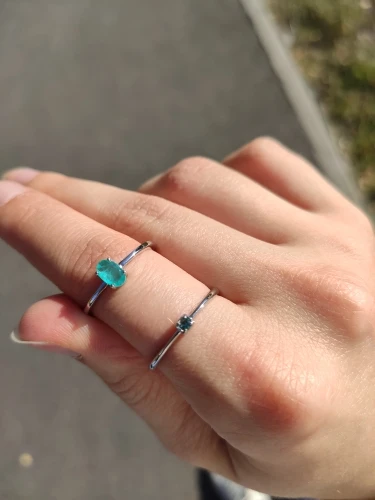 Silver tourmaline ring