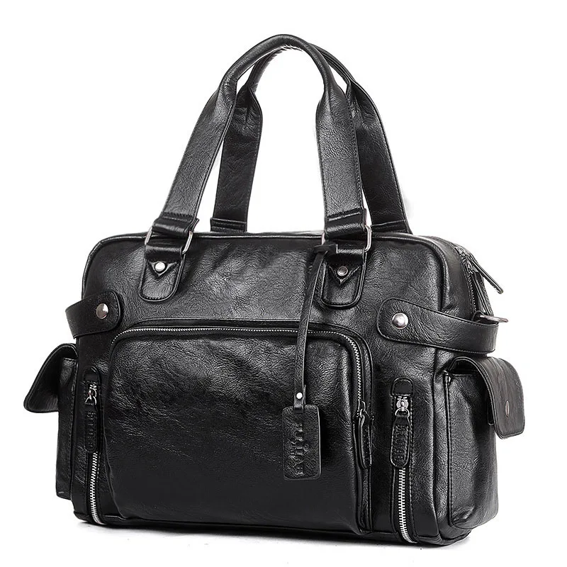Brand Designer Travel Bag Leather Handbags Men's Casual Tote For Men Large-Capacity Portable Shoulder Bags Big Package_voghion.com