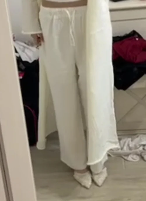 Luxe Linen-Cotton Wide Leg Pants - Breathable Summer Style photo review