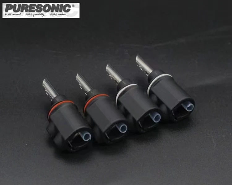 Puresonic 6202 RO-BLK Swiss high elasticity low resistance beryllium copper alloy speaker wire rhodium plated banana plug
