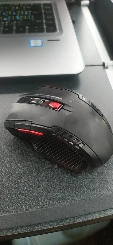 Ratón inalámbrico de 2,4G, receptor USB, 6 botones, ratones inalámbricos ópticos profesionales, ratones USB de desplazamiento derecho para ordenador portátil y PC photo review