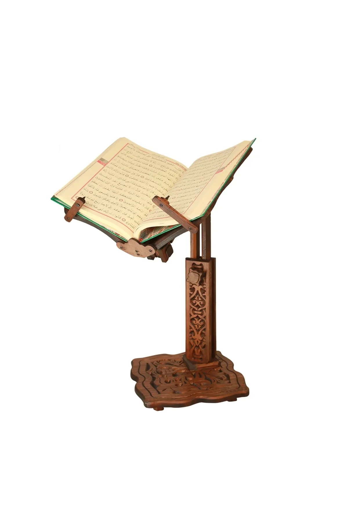Adjustable Carved Wooden Quran Kerim,Bible,Torah Holder Lectern,Wheeled Book Holder,Photo Stand ,Cookbook Stand,Painting Stand