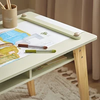 SoBuy KMB92-GR Table pour enfants avec 2 chaises Groupe de sièges pour enfants avec espace de rangement pour enfants Groupe de sièges pour enfants Blanc Vert 5
