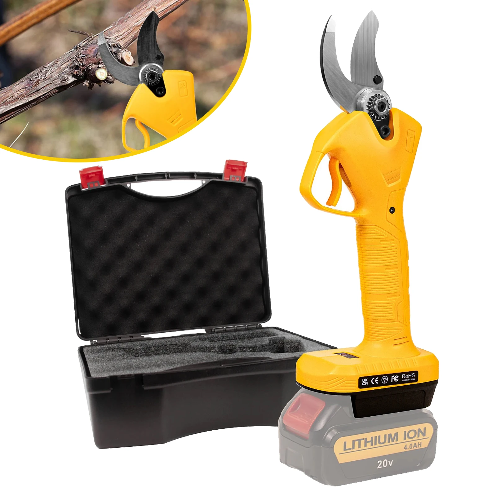 

Brushless Wireless Pruning Scissors Fruit Tree Pruning Electric Tool Cutting Diameters 35.5mm Max for Dewalt/Milwaukee Battery