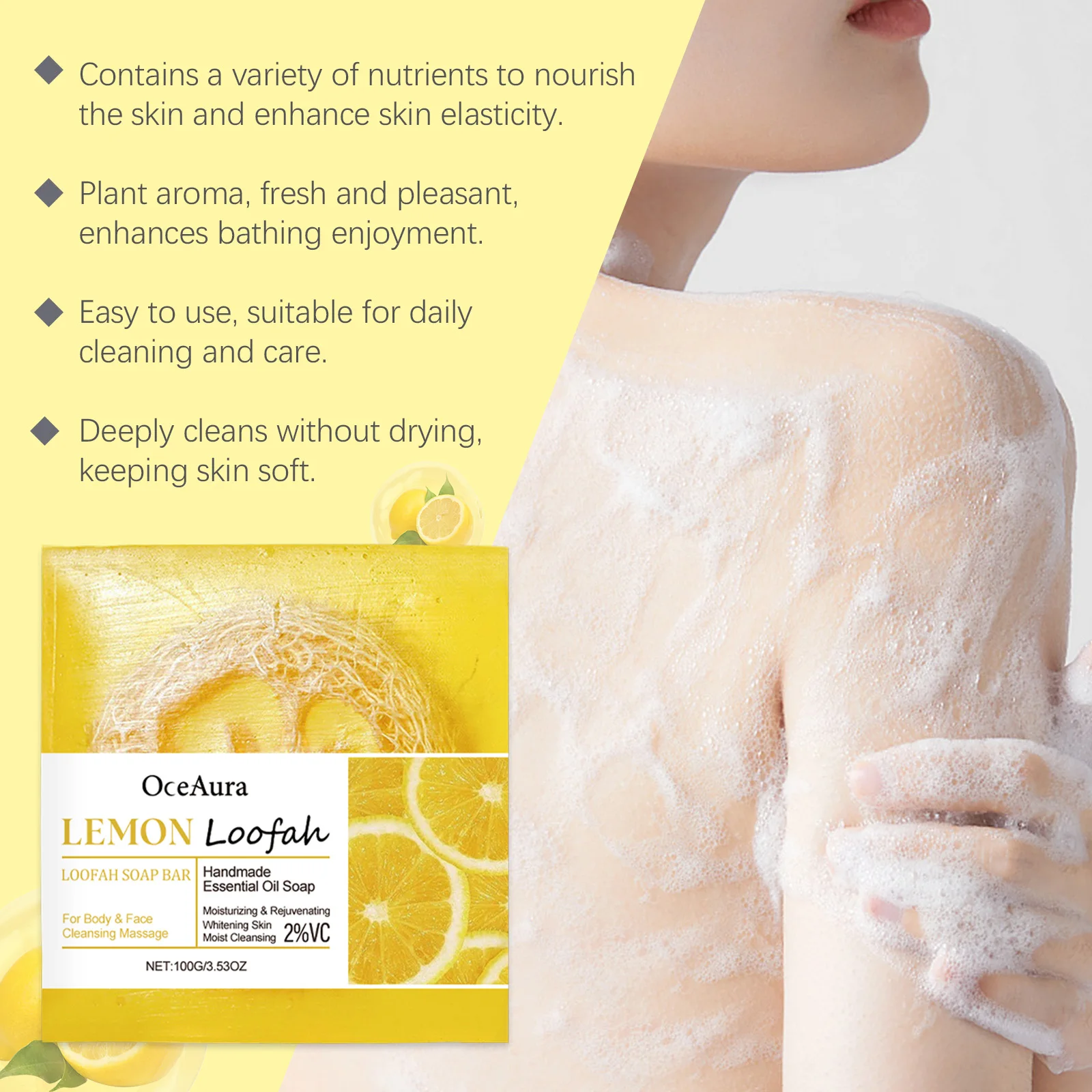 OceAura Lemon Loofah Soap image 5