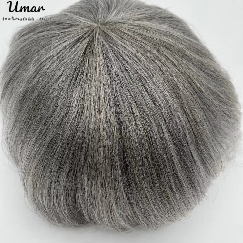 Full Swiss Lace Men Toupee Human Hair Front Bleach Men Wig Breathable Men Hair Prosthesis Replacement Systems Unit