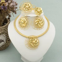18k Gold Plated Jewelry Set for Women Brazilian Necklace New Design Earrings Set Italian Expensive Wedding Dubai Party Jewelry