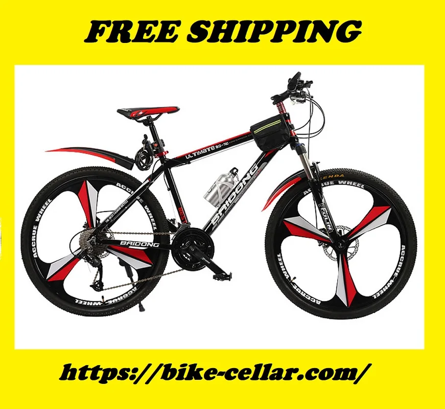 

26 Inch Mountain Bike Variable Speed Bicycle Double Disc Brake Bold Damping Front Fork Magnesium Alloy Integrated Rim