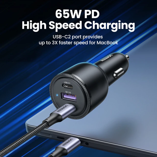 Bgreensugreen 69w Usb-c Car Charger - Dual Port Pd/qc 4.0 Fast Charging  For Iphone & Samsung