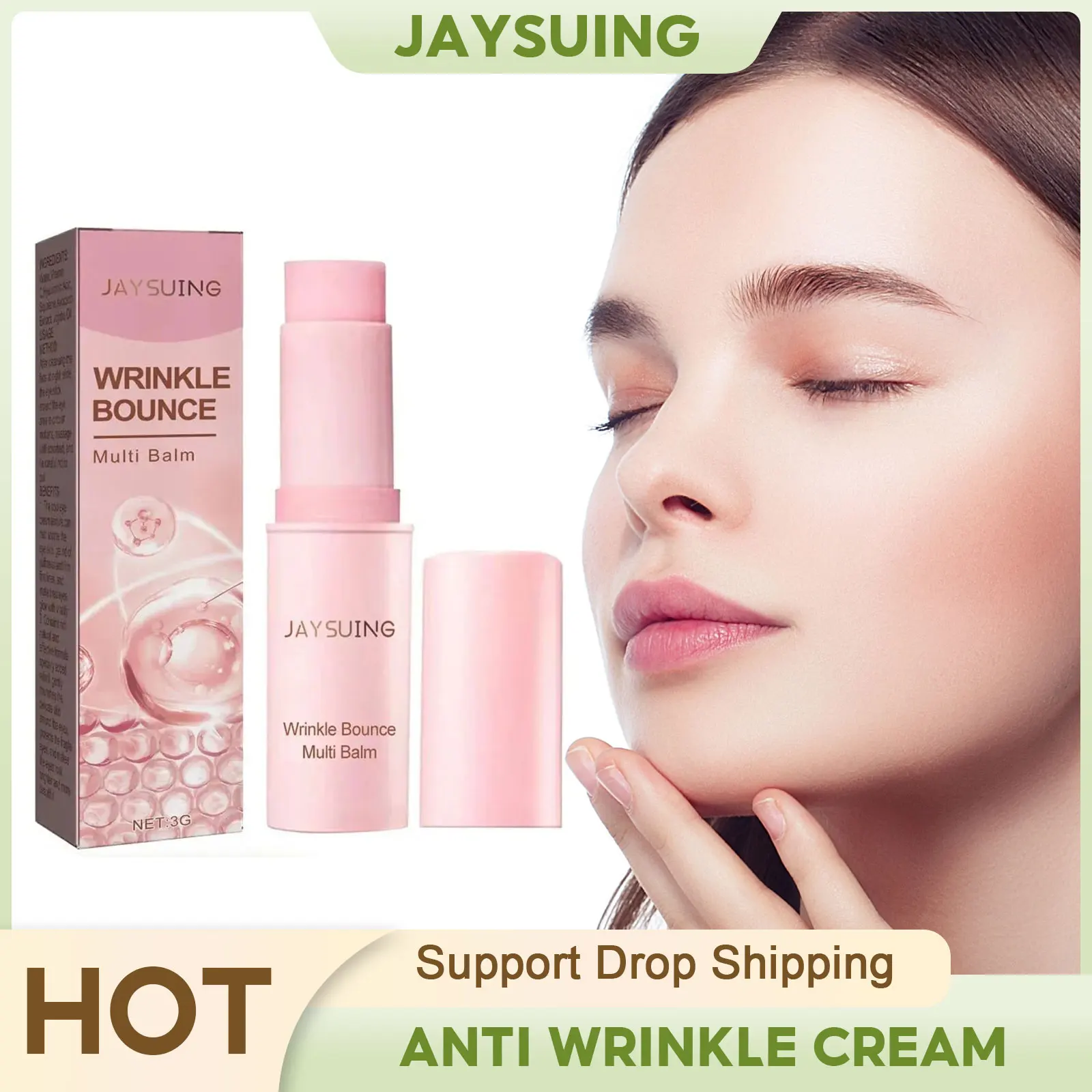 Anti Aging Cream Stick Bar Anti-Wrinkle Moisturizing Brighten Dull Skin Facial Cream Lifting Firming Fade Fine Lines Face Balm natural jade massager beauty roller massageador double agate massage stick facial ministry lymph drainage health care equipment