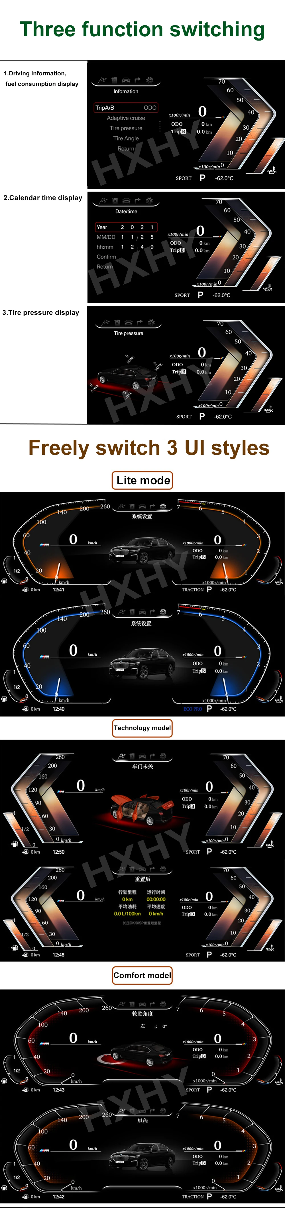 Car LCD Digital Cluster Virtual Cockpit SpeedMeter Dash For BMW X1 E84 2009-2015