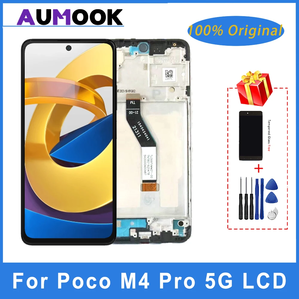 

6.6" New Original LCD For Xiaomi Poco M4 Pro 5G Touch Screen Panel Digitizer Assembly 21091116AG MZB0BGVIN Replacement