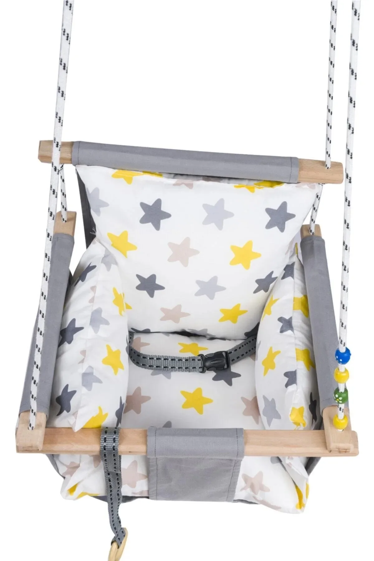 Wooden Swing Hammock Baby Kids Indoor Outdoor with Safety Belt
